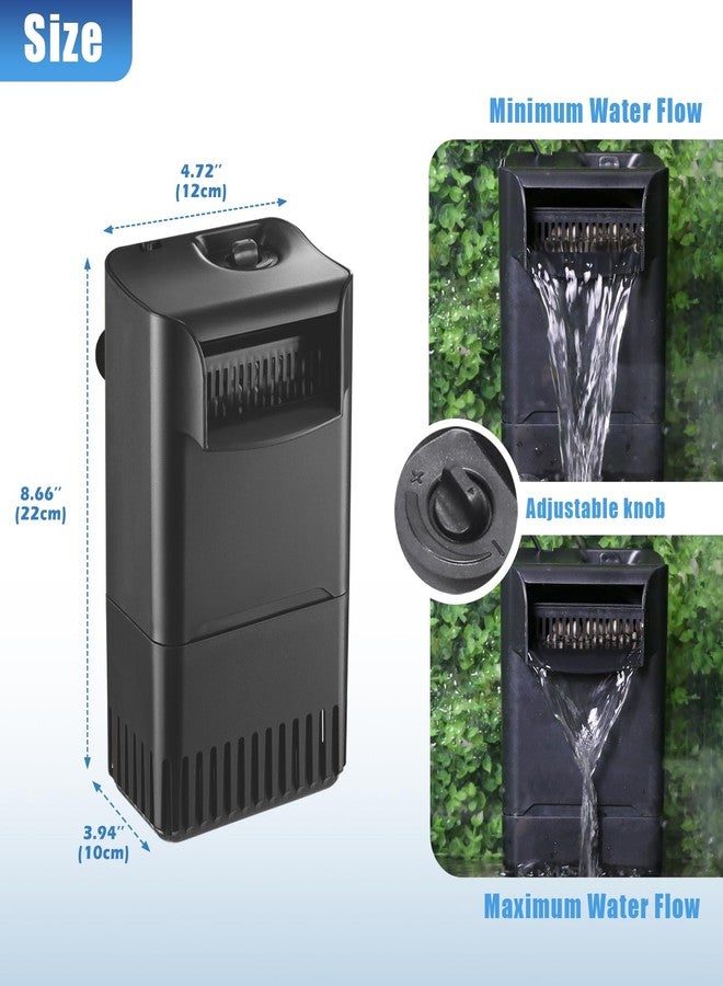 TARARIUM 220GPH Turtle Filter for 20-45 Gal Tank, Small Turtle Filters 3-stage Filtration for Freshwater Saltwater Cloudywater, Ultra-quiet and Flow Adjustable for Fish Turtles Shrimps Amphibians Frogs - Image 4